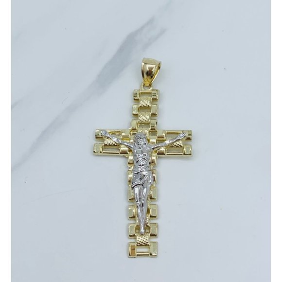 10k gold pendant Cross Jesus crucifix - Crucifijo - Picture 1 of 5